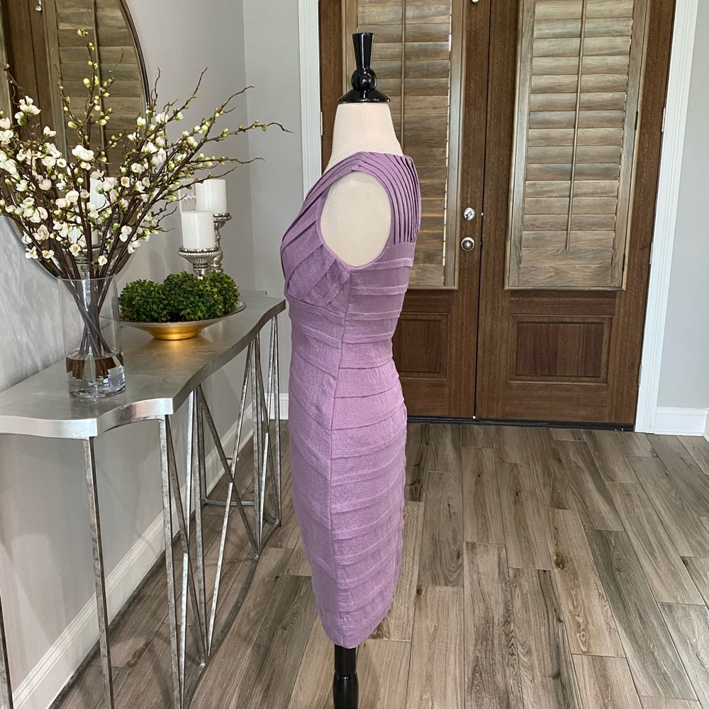 Raspberry Sparkle PleatedAdrianna Papell Party - Picture 3 of 10